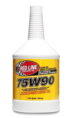 Red Line 75W90 Gear Oil Synthetic - GL-5 Differential Gear Oil - 1 Quart (57904)
