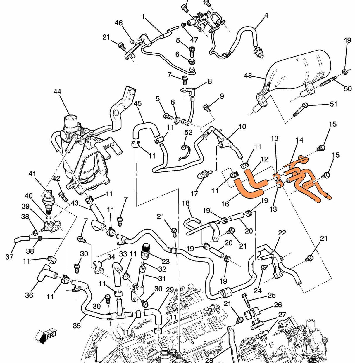 2011-2012 Duramax Fuel Feed & Return Pipe (12639100)