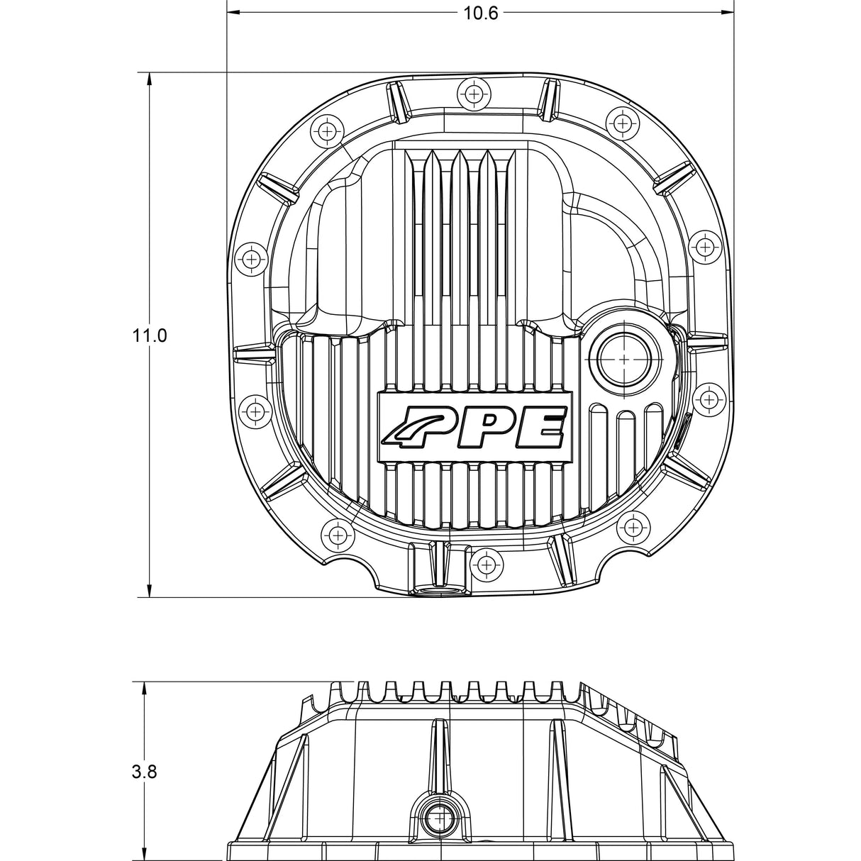 1990-2014 Ford F-150 8.8"-10 HD Cast Aluminum Rear Differential Cover (338051400)-Differential Cover-PPE-Dirty Diesel Customs