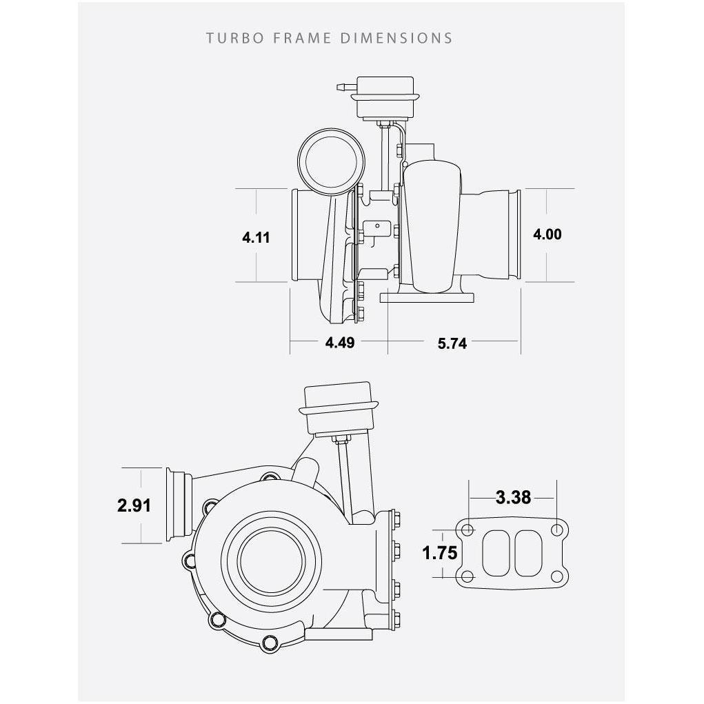 1994-2002 Cummins Borg Warner S300GX 57/65.80 (BW-174430)-Performance Turbocharger-Industrial Injection-Dirty Diesel Customs