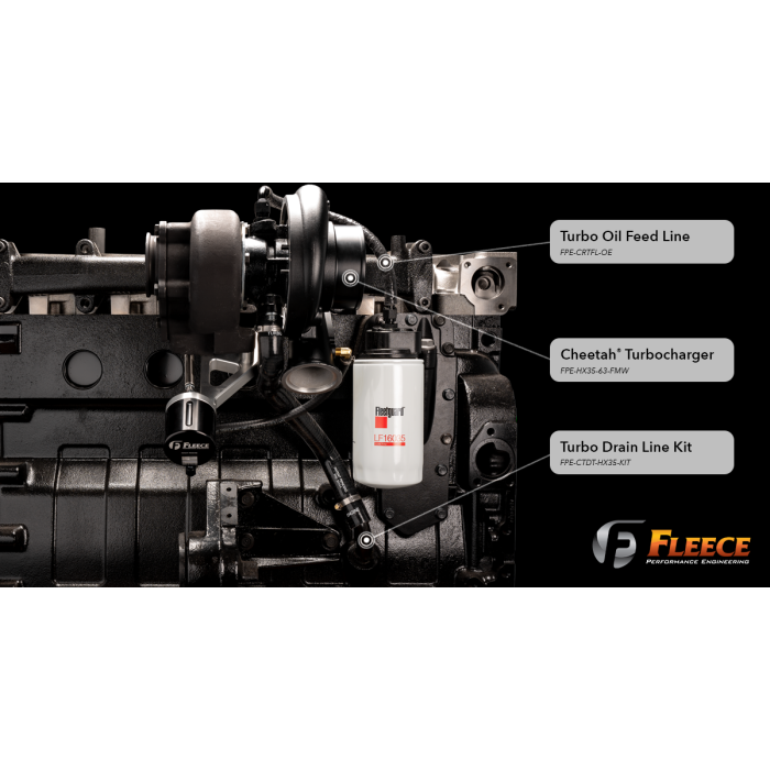 1994-2002 Cummins Turbo Drain Tube Kit (FPE-CTDT-HX35-KIT)-Turbo Drain Tube Kit-Fleece Performance-Dirty Diesel Customs