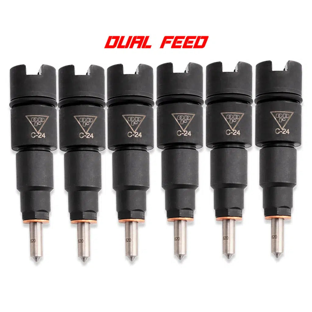 1998.5-2002 Cummins 24V New Custom Dual Feed Injector Set (DDPISB-DFV2)-Performance Injectors-Dynomite Diesel-Dirty Diesel Customs