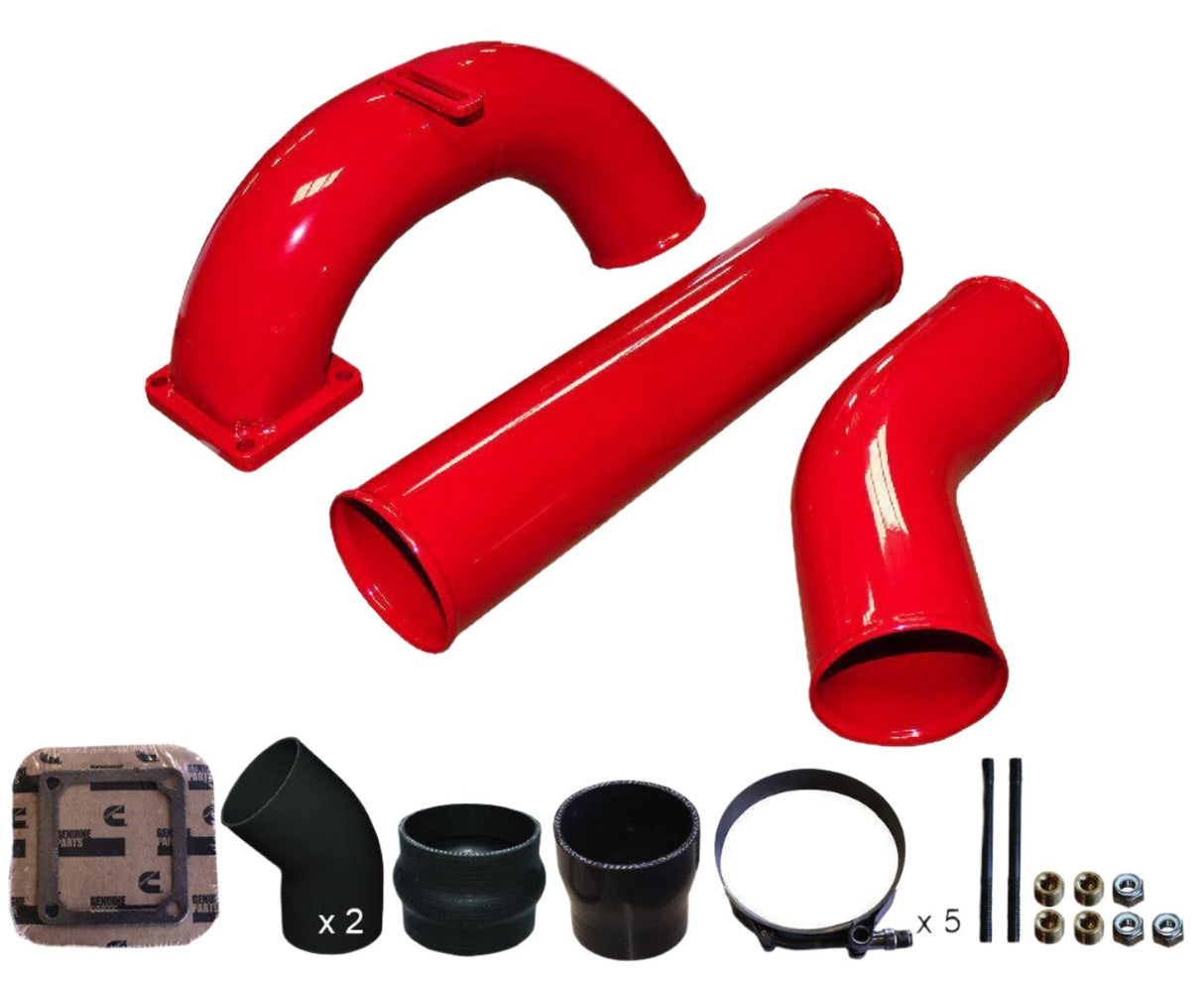 1998.5-2002 Cummins 3.5" Mega Intake System w/ 3.5" Intercooler Tube (PDC9802MW)-Intake Manifold-Pusher-Dirty Diesel Customs