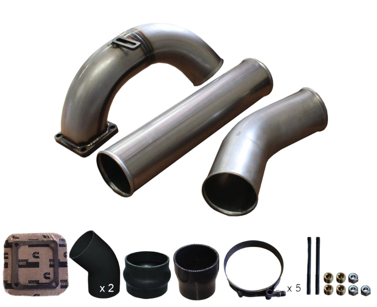 1998.5-2002 Cummins 3.5" Mega Intake System w/ 3.5" Intercooler Tube (PDC9802MW)-Intake Manifold-Pusher-Dirty Diesel Customs