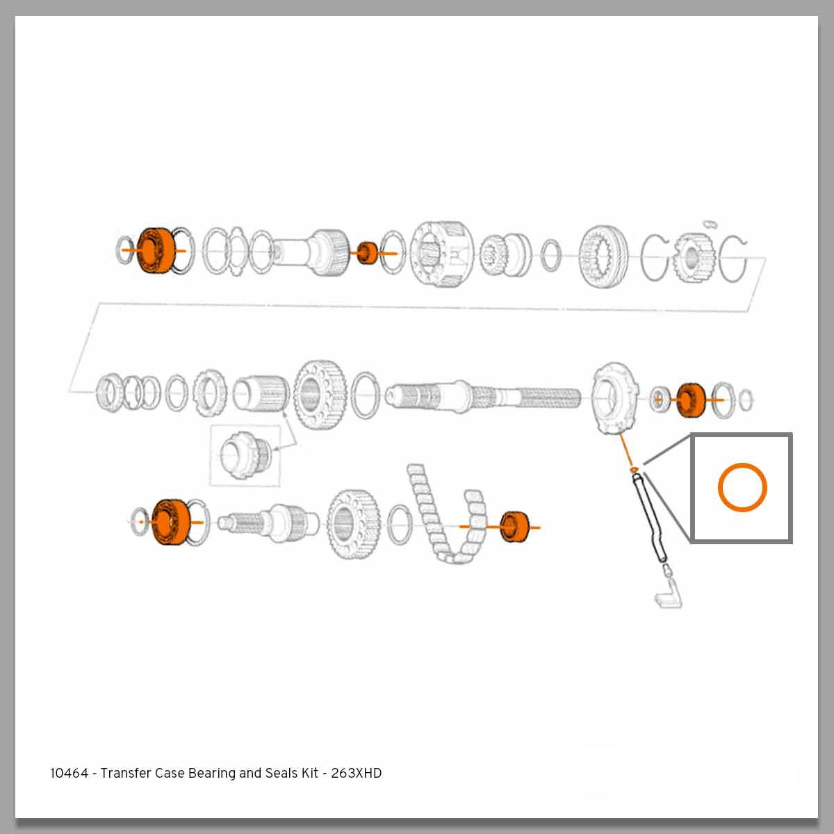 2001-2007 Duramax Transfer Case Bearing & Seal Kit - 263XHD (10464)-Transfer Case Components-Merchant Auto-Dirty Diesel Customs