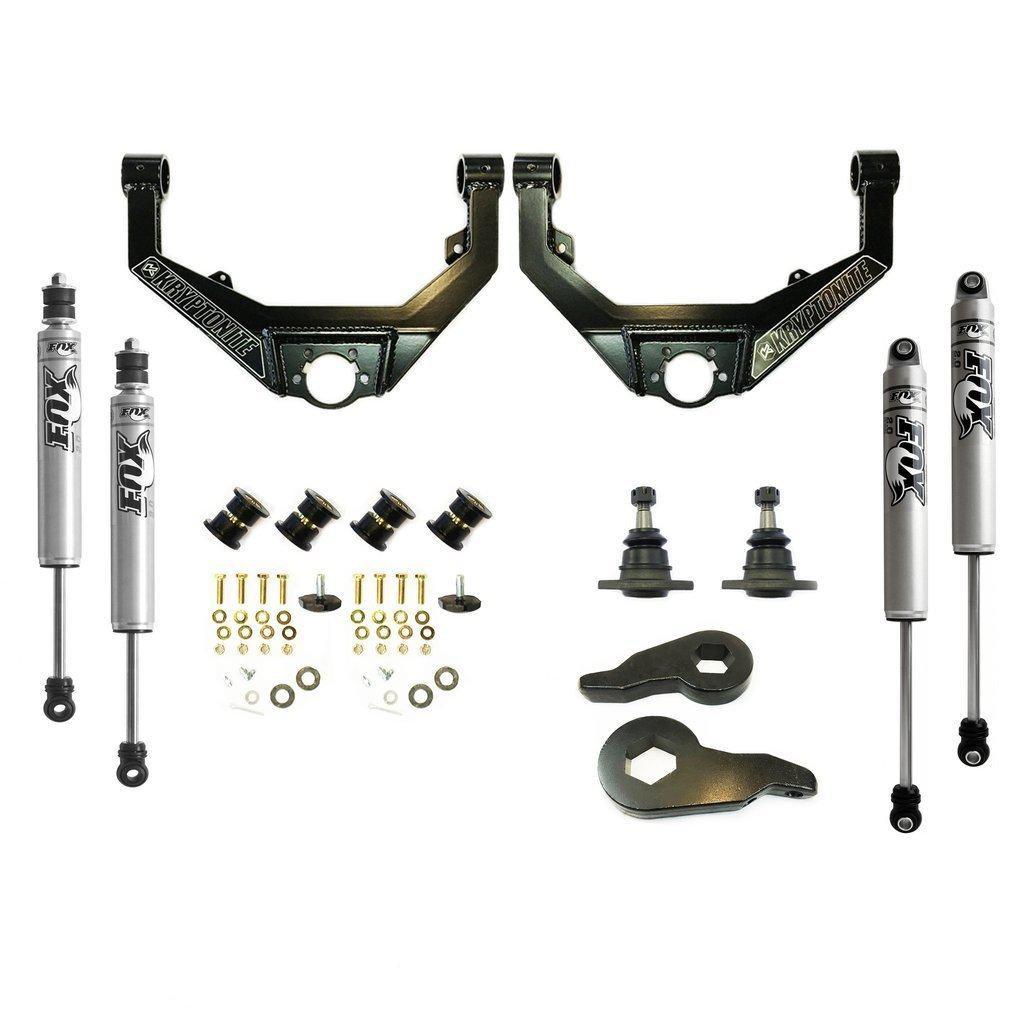 2001-2010 Duramax Stage 3 Leveling Kit w/ Fox Shocks (KR10STAGE3FOX)-Leveling Kit-KRYPTONITE-Dirty Diesel Customs