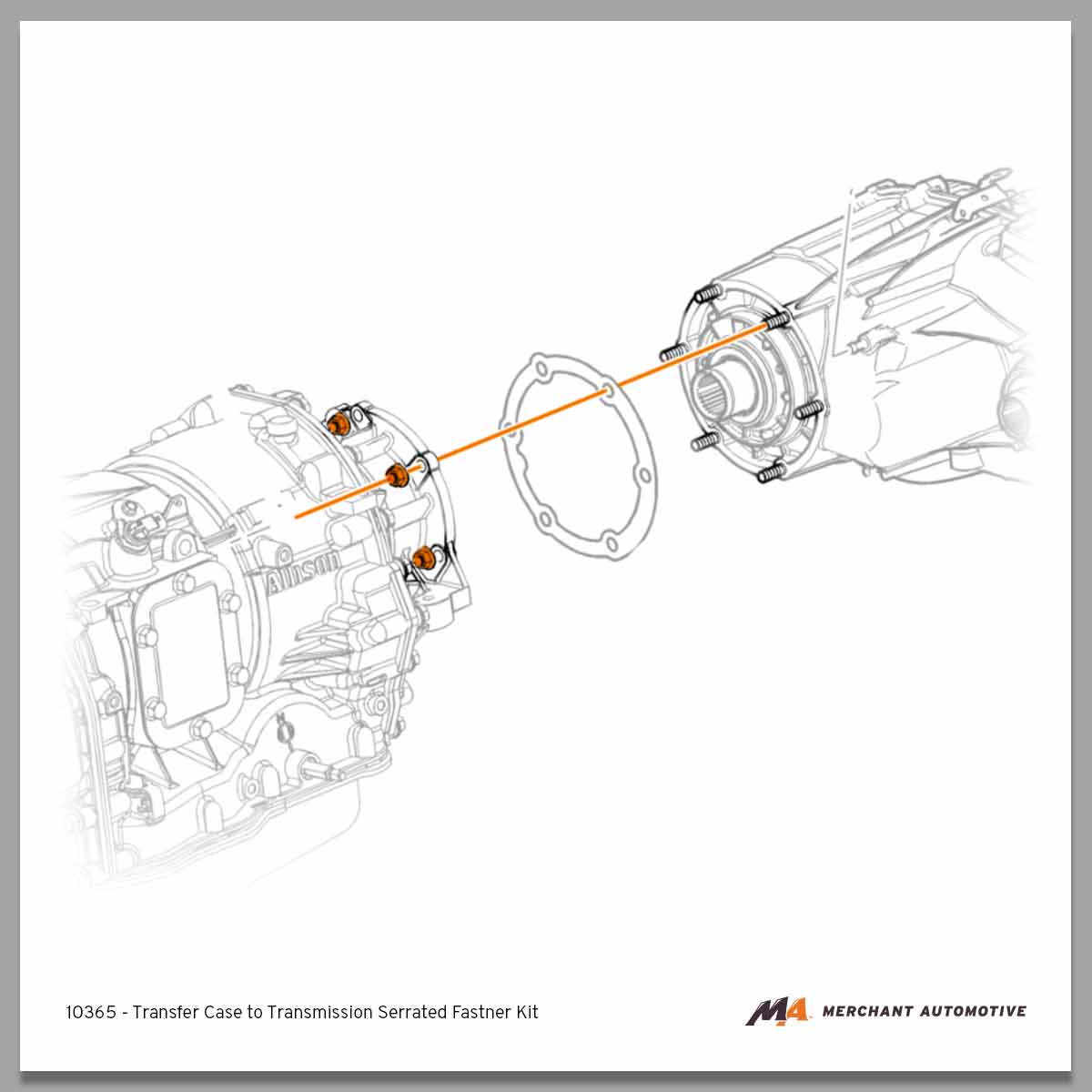 2001-2010 Duramax Transfer Case To Transmission Mounting Nut Kit (10365)-Transmission Components-Merchant Auto-Dirty Diesel Customs