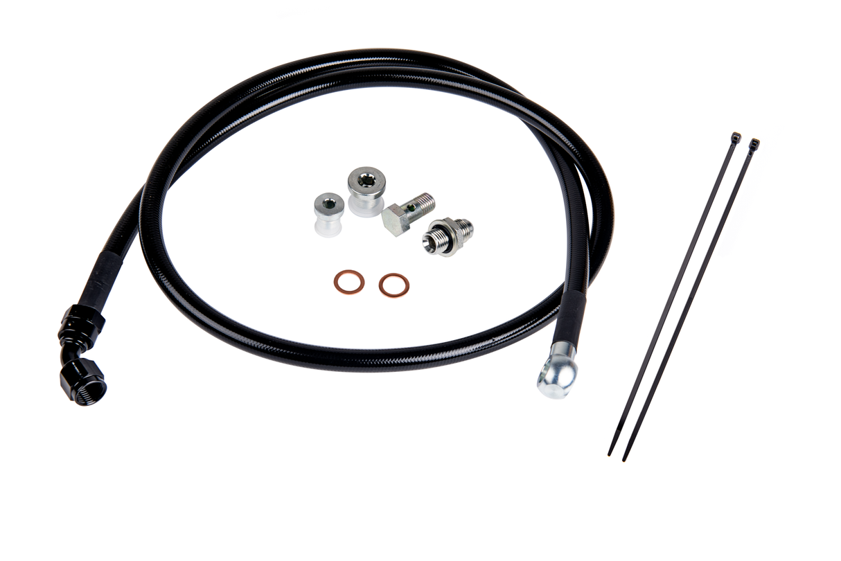 2001-2016 Duramax Remote Turbo Oil Feed Line Kit (FPE-DTFL-0116)-Oil Feed Lines-Fleece Performance-Dirty Diesel Customs