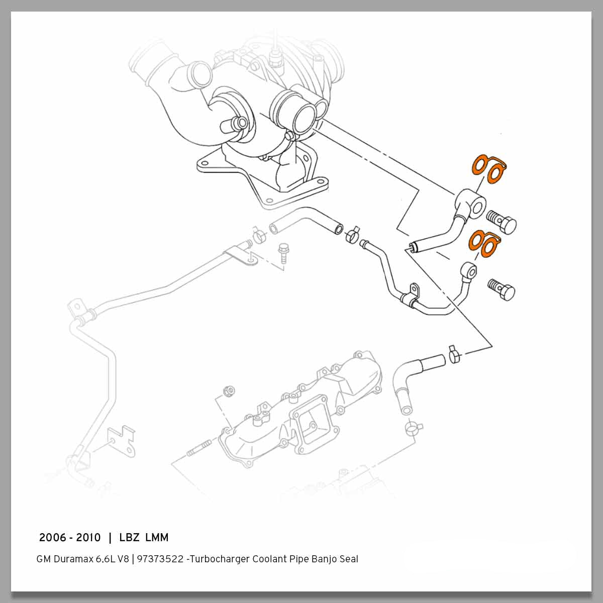 2001-2016 Duramax Turbocharger Coolant Pipe Banjo Seal (97373522)-Coolant Pipes-Merchant Auto-Dirty Diesel Customs