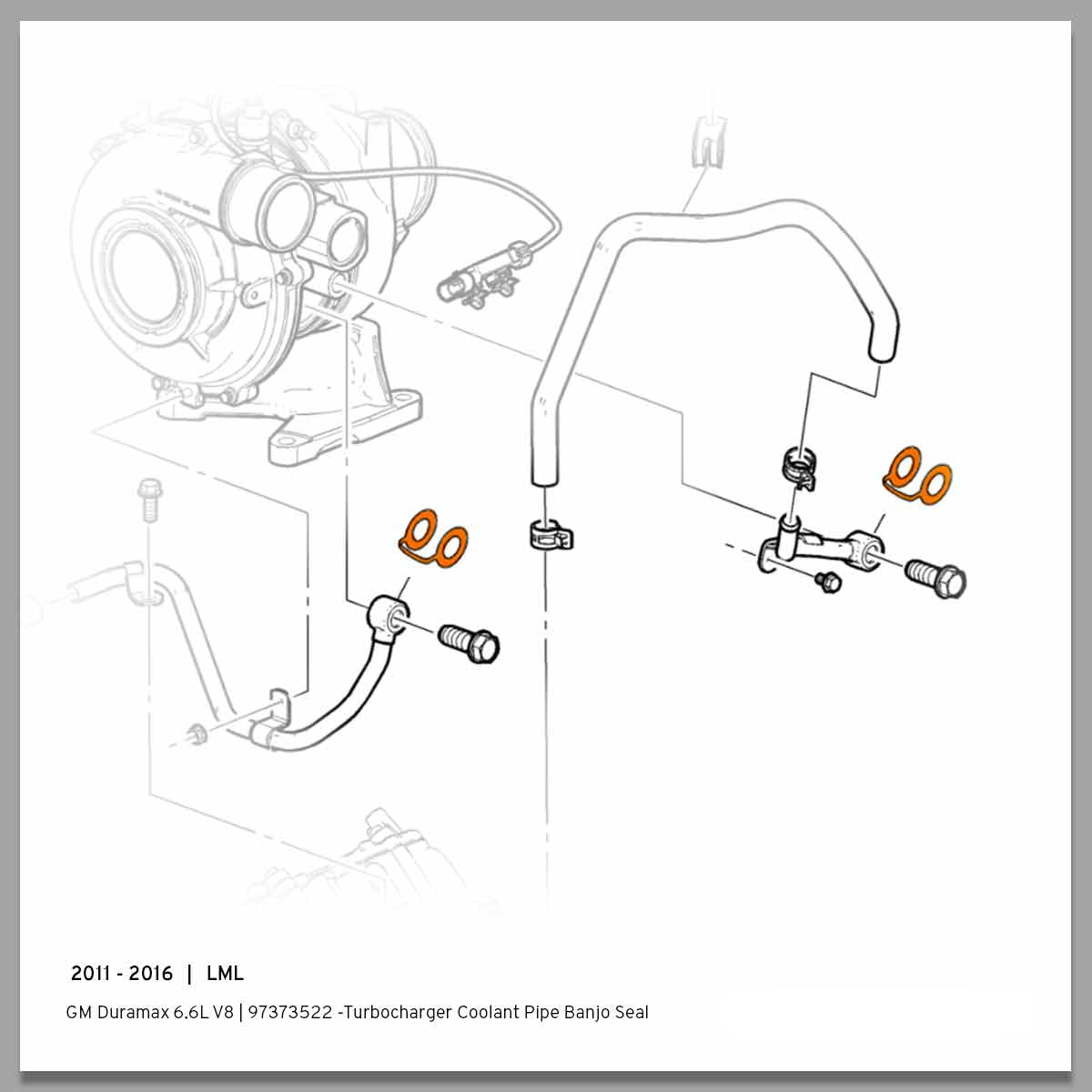 2001-2016 Duramax Turbocharger Coolant Pipe Banjo Seal (97373522)-Coolant Pipes-Merchant Auto-Dirty Diesel Customs