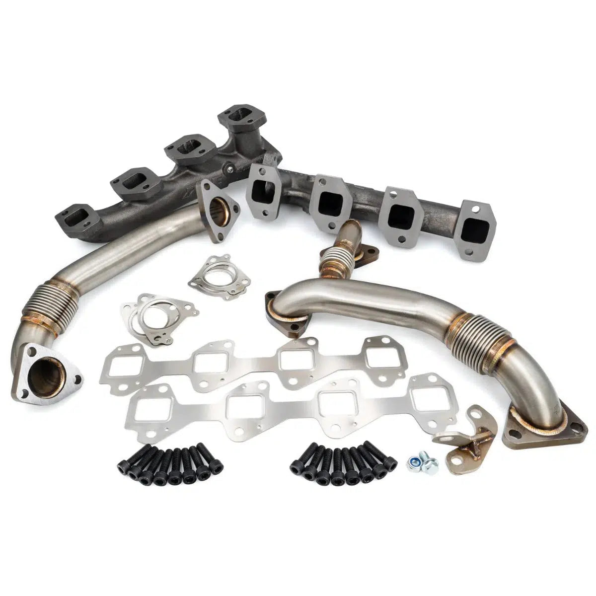 2001-2025 Duramax High Flow Exhaust Manifold W/ Up-Pipe Kit (116111035)-Exhaust Manifold-PPE-116111600-Dirty Diesel Customs