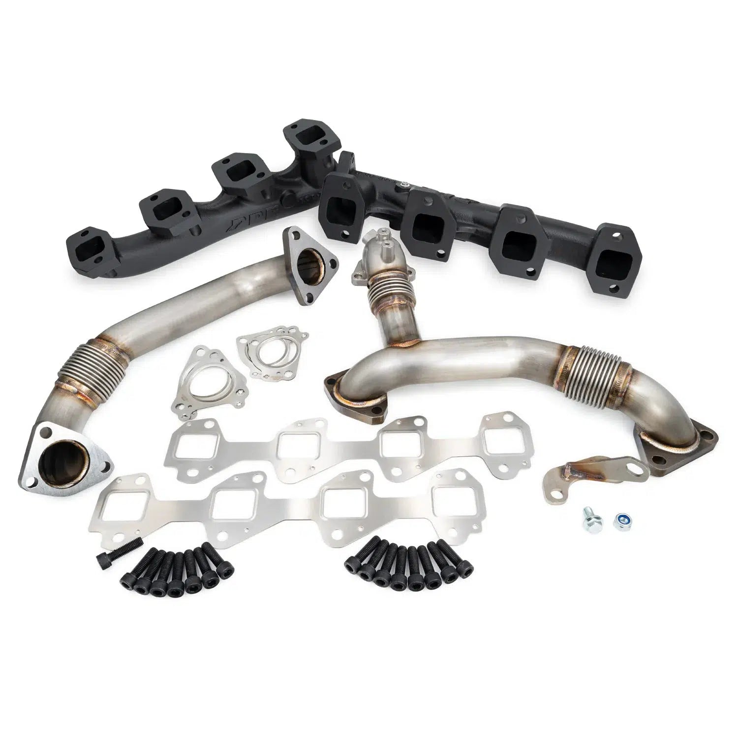 2001-2025 Duramax High Flow Exhaust Manifold W/ Up-Pipe Kit (116111035)-Exhaust Manifold-PPE-116112020-Dirty Diesel Customs