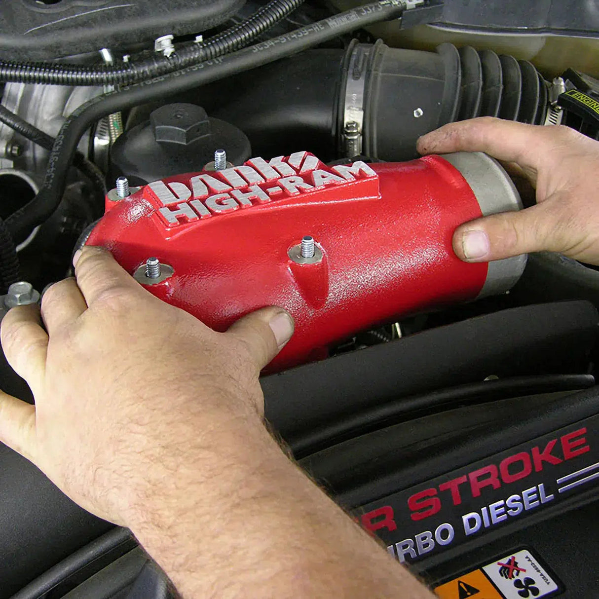 2003-2004 Powerstroke High-Ram Air Intake System (42750)-Turbocharger Boost Tubes-Banks Power-Dirty Diesel Customs