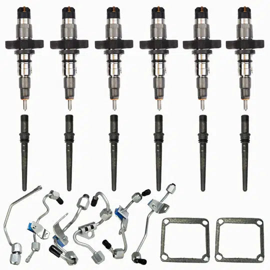 2004.5-2007 Cummins Remand Stock Injector Kit w/Connecting Tubes & Fuel Lines (215601)-Stock Injectors-Industrial Injection-Dirty Diesel Customs