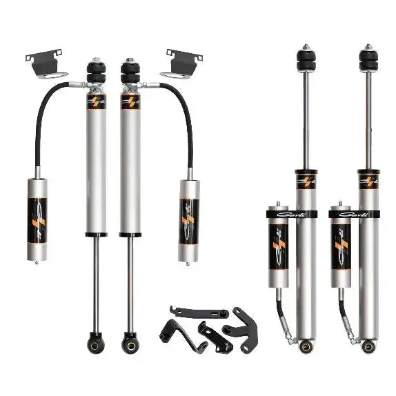 2005-2024 Powerstroke Carli Pathfinder 2.5 Level Height Remote Shocks & Reservoir Mounts (CS-FLVLSPKG-CS25RR-A)-Shocks-Carli Suspension-Dirty Diesel Customs