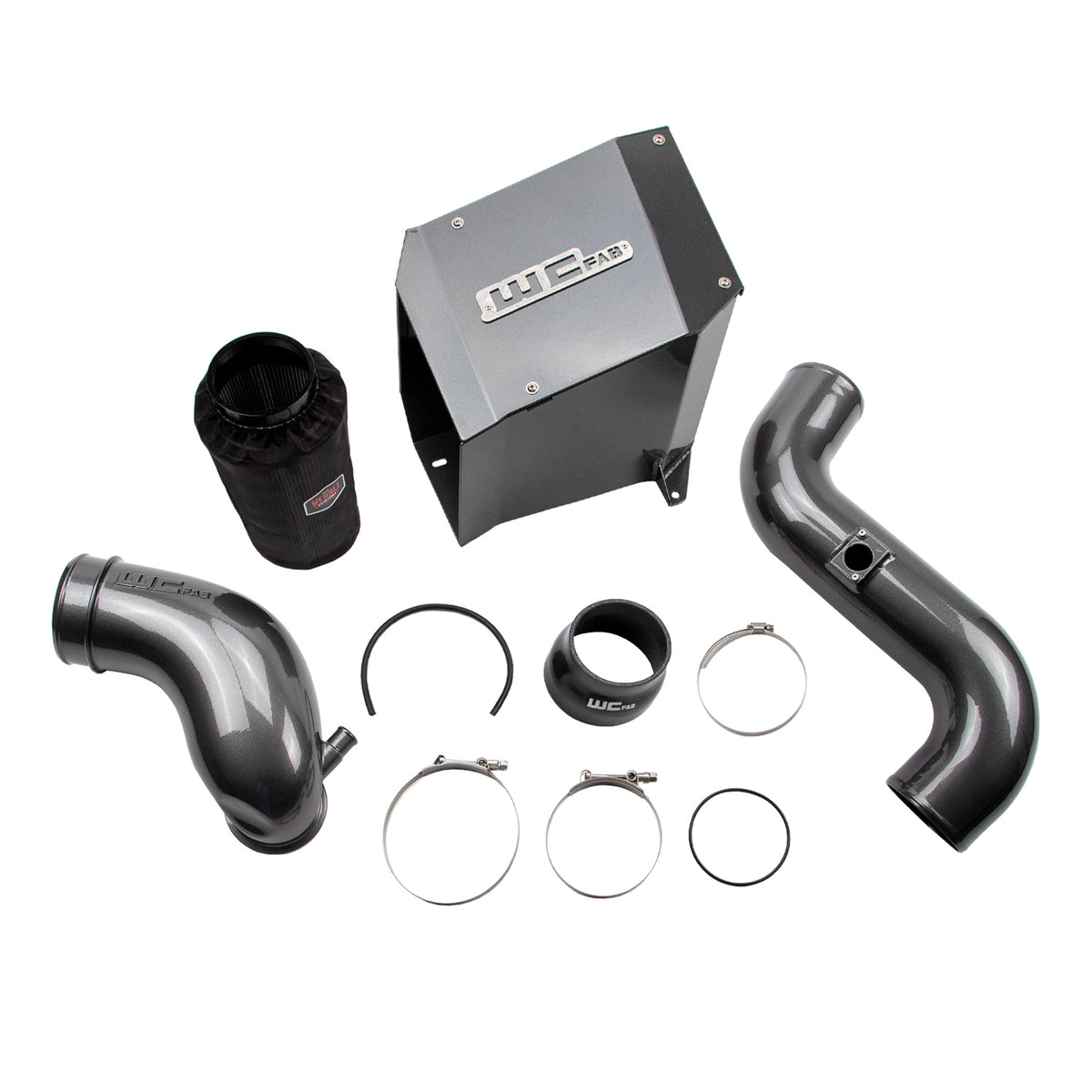 2006-2007 LBZ Duramax Stage 2 4" Intake Kit w/ Airbox (WCF100302) - WC Fab Grey (Kingsport Grey)