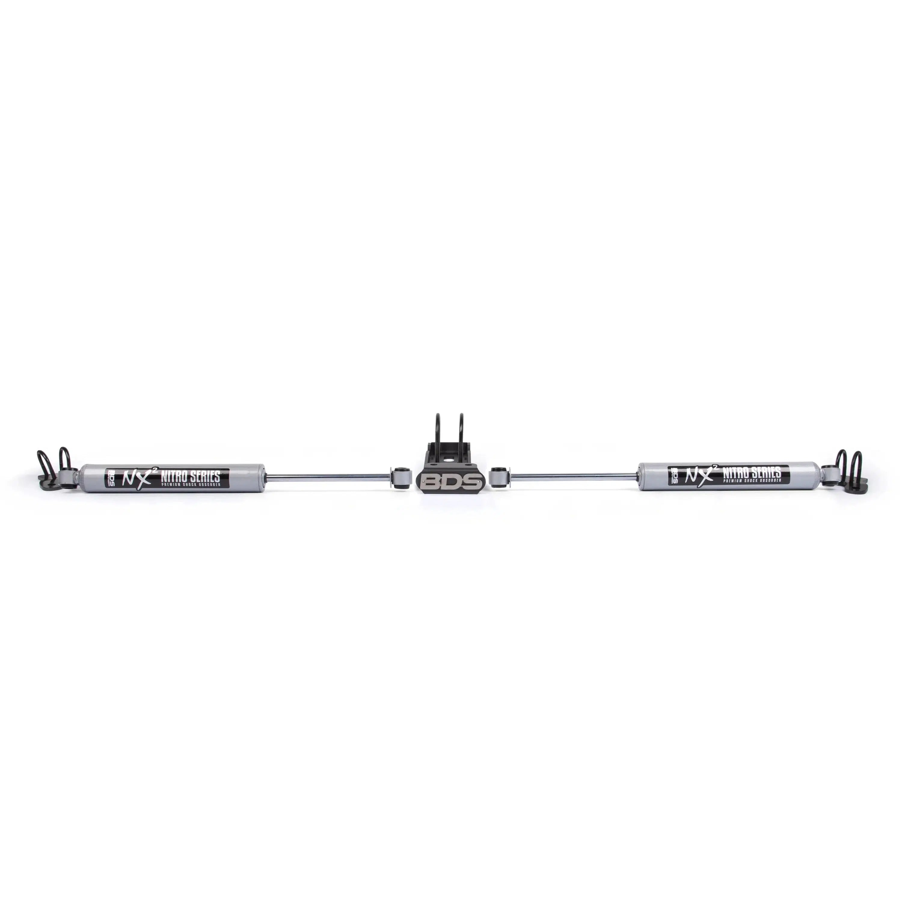 2007-2018 Jeep Dual Steering Stabilizer w/ NX2 Shocks (BDS2027DH)-Steering Stabilizer-BDS-Dirty Diesel Customs