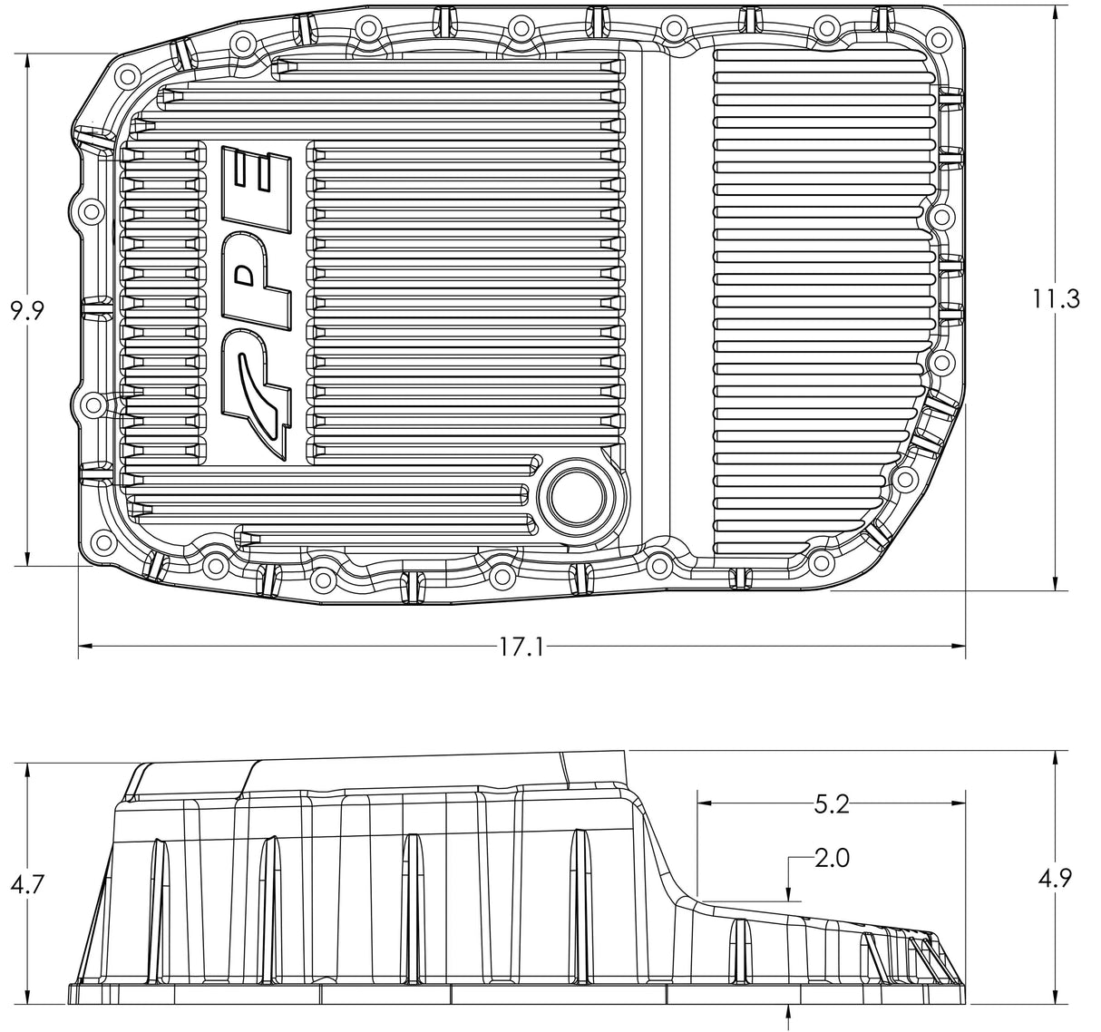 2007-2020 GMC W/ 6L80 HD Cast Aluminum Transmission Pan (128051600)-Transmission Pan-PPE-Dirty Diesel Customs