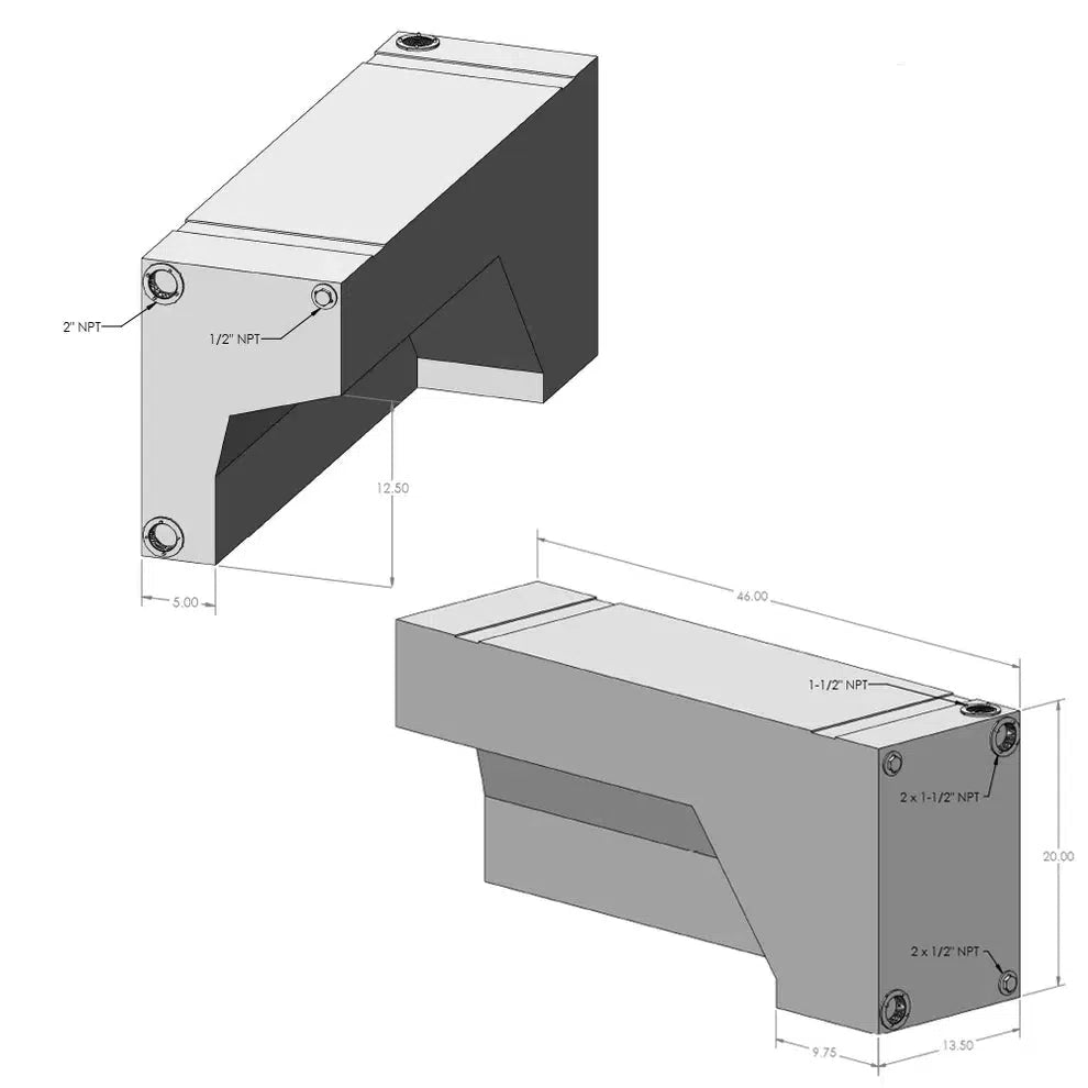 2007-2024 Transit/Sprinter 35 Gallon Wheel Well Water Tank (Drivers Side) (10-3006)-Water Tank-S&B Tanks-Dirty Diesel Customs