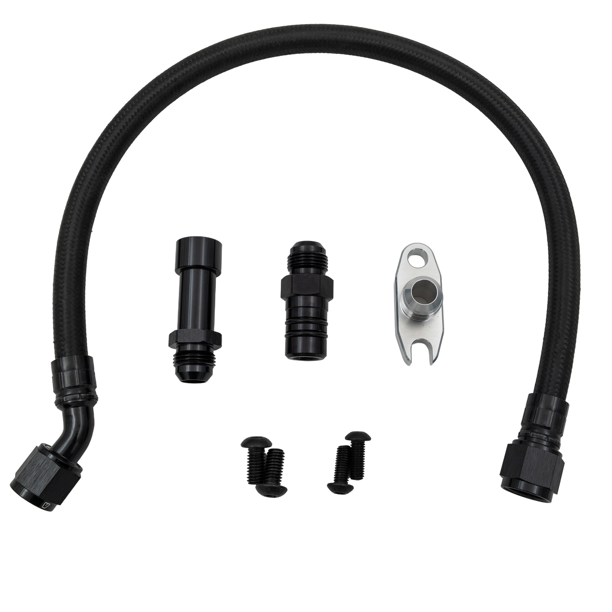 2007.5-2018 Cummins Turbo Oil Drain Line Kit - Oil Line Kit - Dirty Diesel Customs