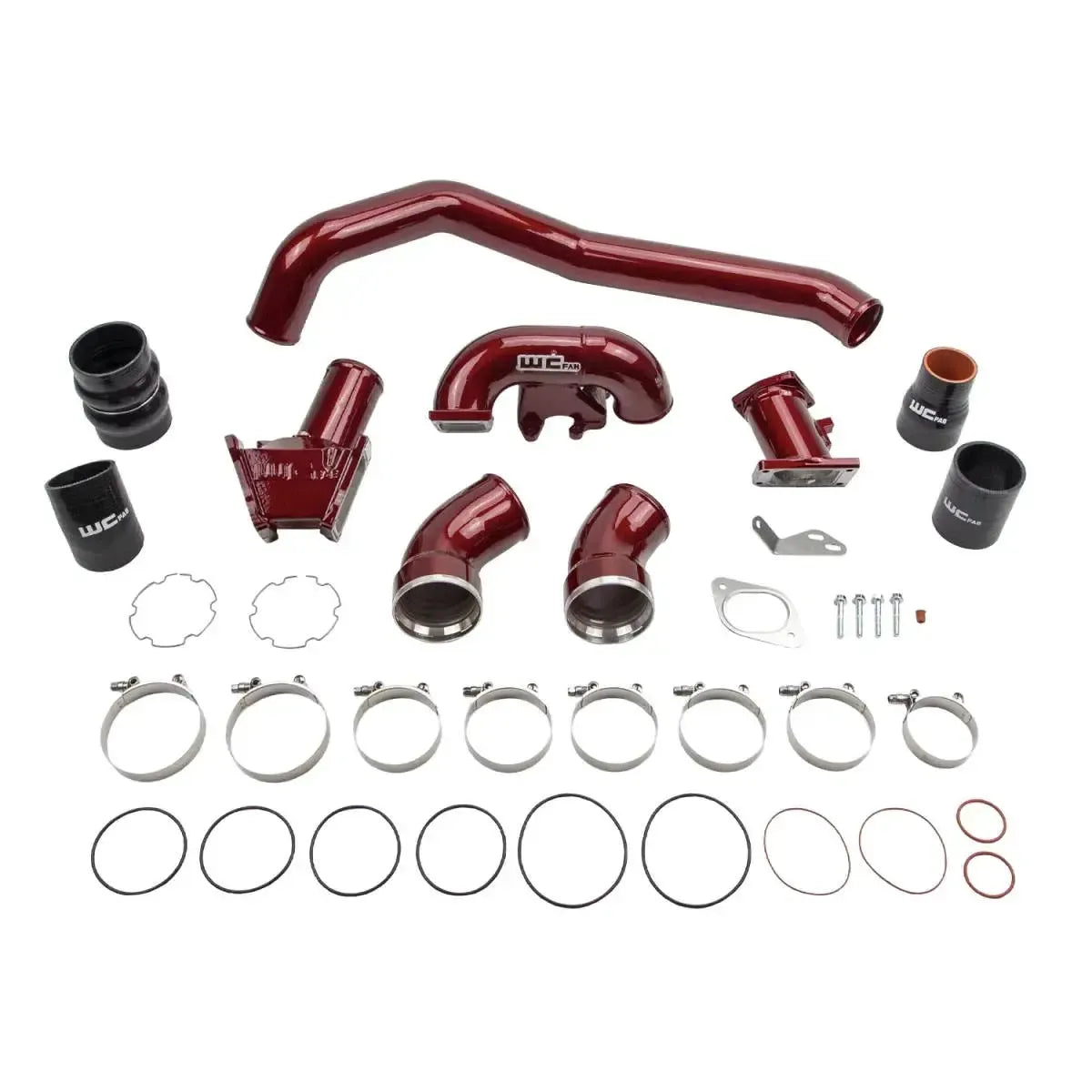 2007.5-2010 Duramax Stage 1 High Flow Intake Bundle (WCF100324)-Intercooler Piping-Wehrli Custom Fabrication-WCF100324-RED-Dirty Diesel Customs