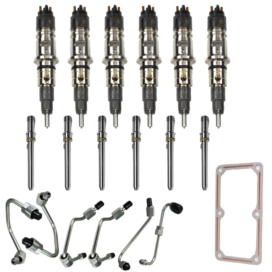2007.5-2012 Cummins Reman Stock Injector Pack W/ Connecting Tubes & Fuel Lines (21D601)-Stock Injectors-Industrial Injection-Dirty Diesel Customs