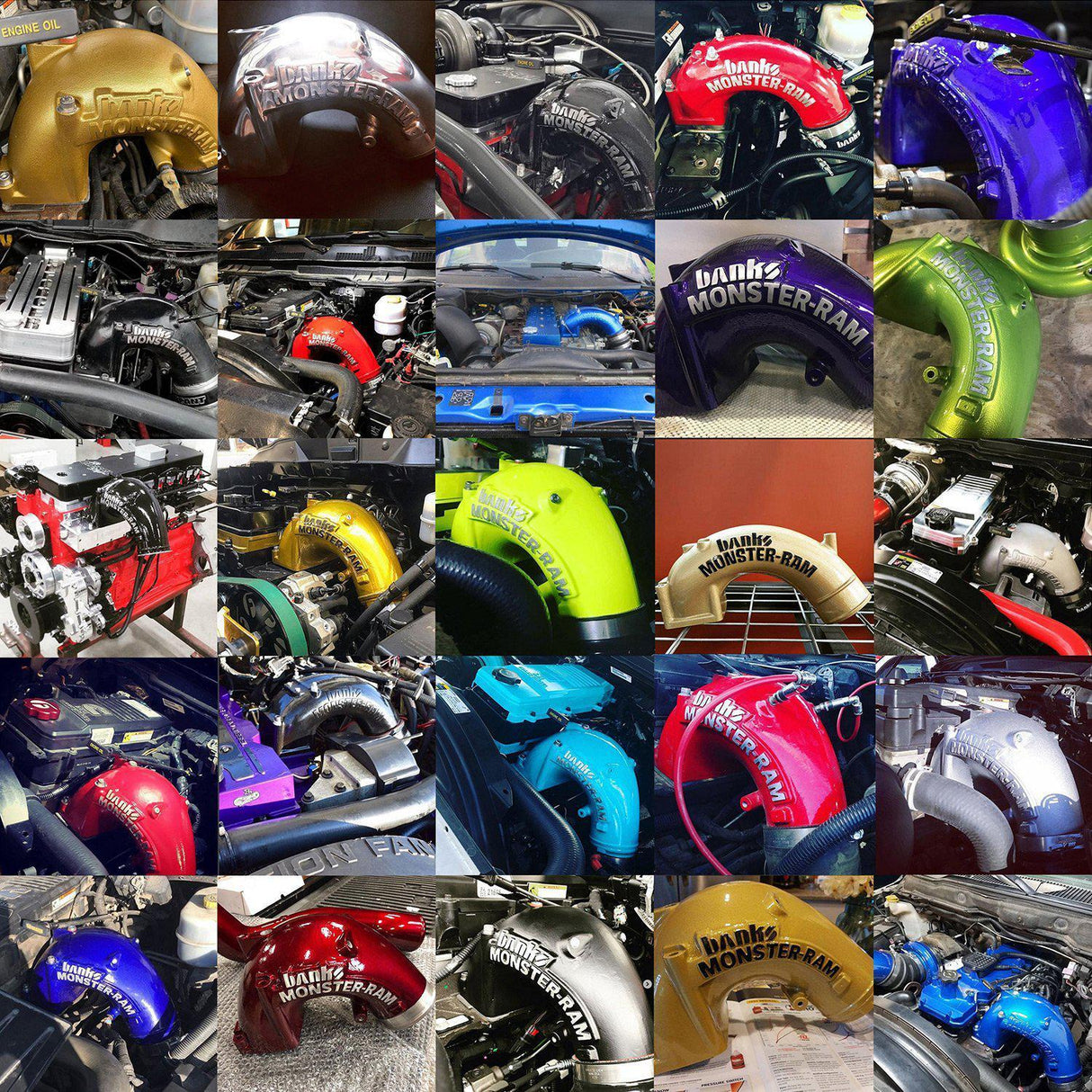 2007.5-2018 Cummins 3.5" Monster Ram Intake w/ Fuel Line (42788-pc)-Intake Elbows-Banks Power-Dirty Diesel Customs