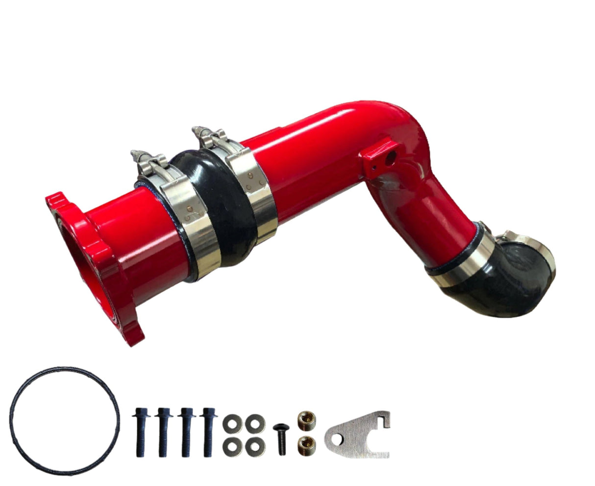 2011-2016 Powerstroke HD 3" Cold Side Charge Tube w/ Throttle Valve Replacement (PFP1116BTR)-Intercooler Piping-Pusher-PFP1116BTR_R-Dirty Diesel Customs