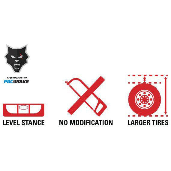 2011-2025 Powerstroke Steel Leveling Kit (HP10432)-Leveling Kit-PACBRAKE-Dirty Diesel Customs