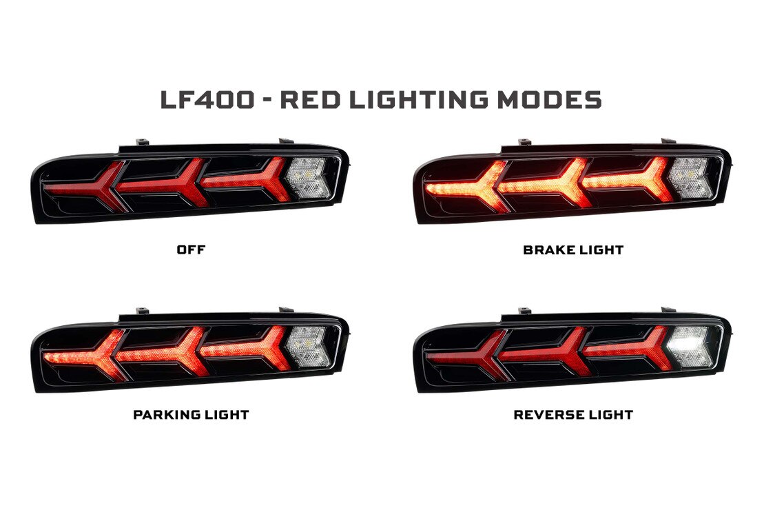 2016-2018 Chevrolet Camaro XB LED Lambo Red Tail Lights (LF400)