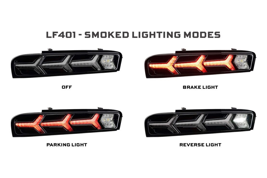 2016-2018 Chevrolet Camaro XB LED Lambo Smoked Tail Lights (LF401)