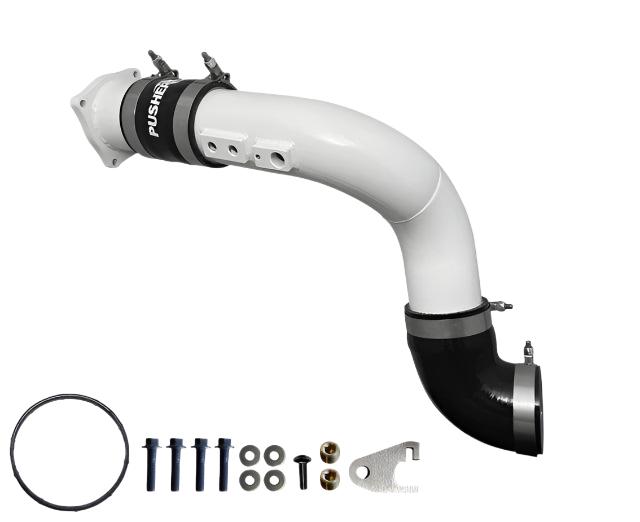 2017-2022 Powerstroke HD 3" Cold Side Charge Tube w/ Throttle Valve Replacement (PFP17XXBTR)-Intercooler Piping-Pusher-Dirty Diesel Customs