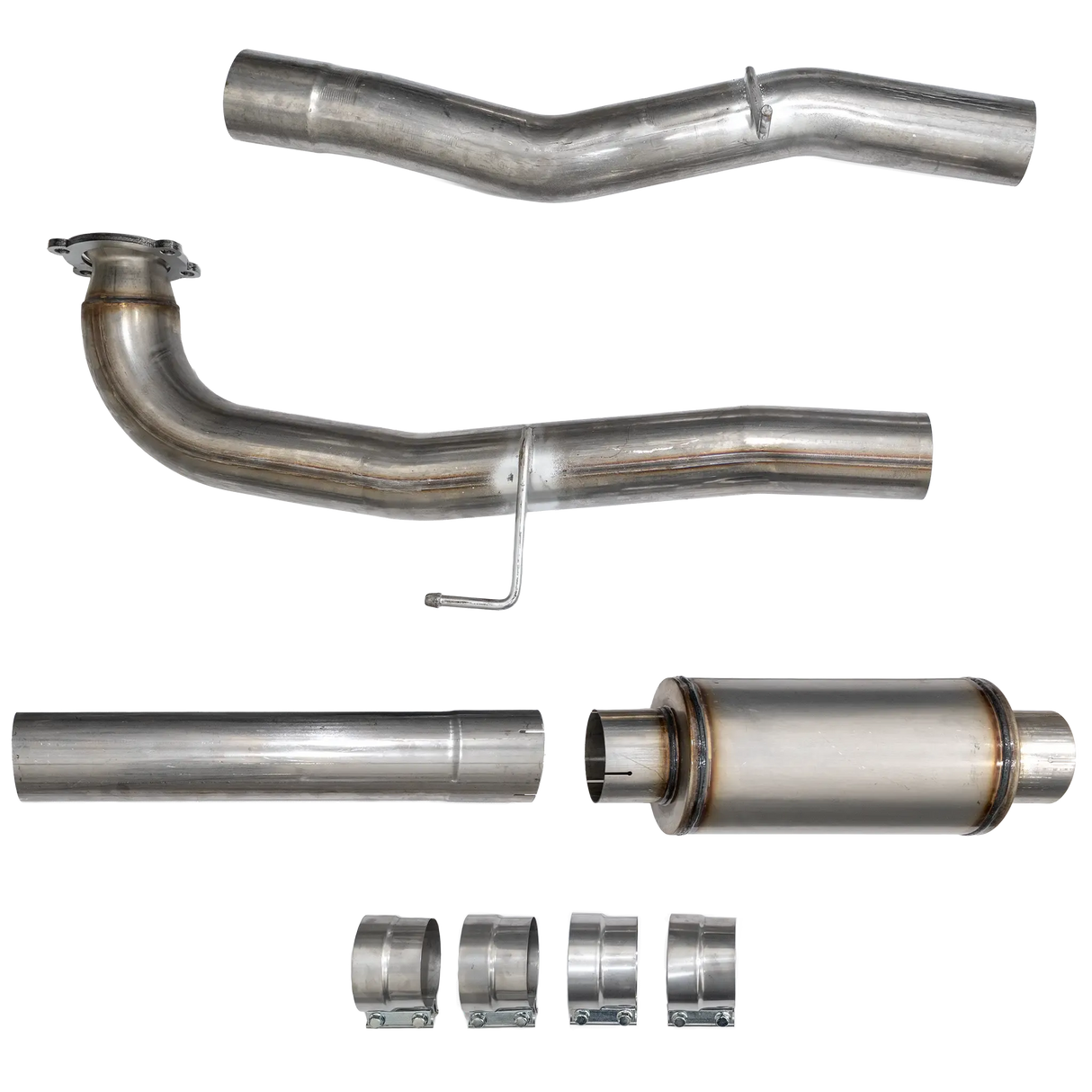 2017-2023 Duramax 4" SS CAT & DPF Race Pipe w/ Muffler (DDC-882M)-Delete Pipe-Dirty Diesel Customs-Dirty Diesel Customs