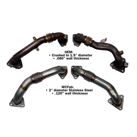 2017-2024 Duramax 2" Stainless Up Pipe Kit (WCF100624)-Up-Pipes-Wehrli Custom Fabrication-Dirty Diesel Customs