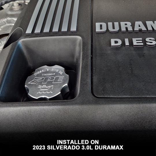 2017-2024 Duramax Billet Aluminum Engine Oil Filler Cap (114003017)-Oil Filter Cap-PPE-Dirty Diesel Customs