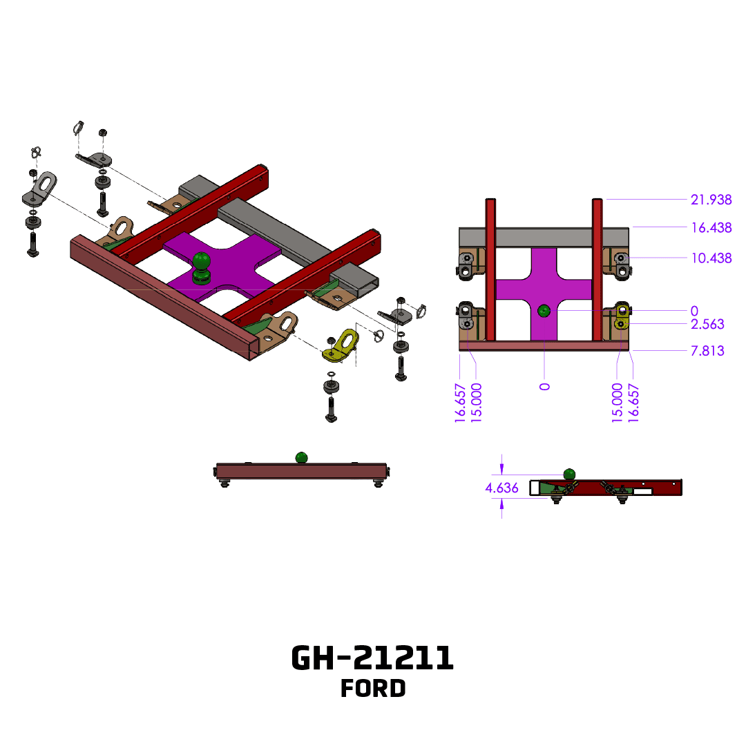 2017-2024 Power Stroke Advantage Gooseneck Hitch Base Only (GH-21211)-Gooseneck Hitch-Gen-Y Hitch-Dirty Diesel Customs
