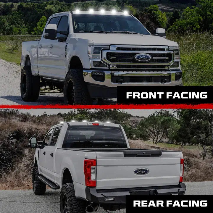2017-2024 Powerstroke Cab Roof Light Set 2-Way Front & Rear Facing Ultra High-Power LED's Multiple Lens & Colors (5 Pack) (264342XXXXXX)-Marker Lights-RECON Lights-Dirty Diesel Customs