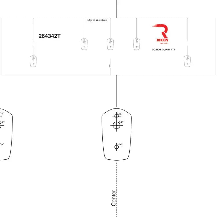2017-2025 Powerstroke Template for Installing Cab Roof Lights (264342T)-Lighting Accessories-RECON Lights-Dirty Diesel Customs