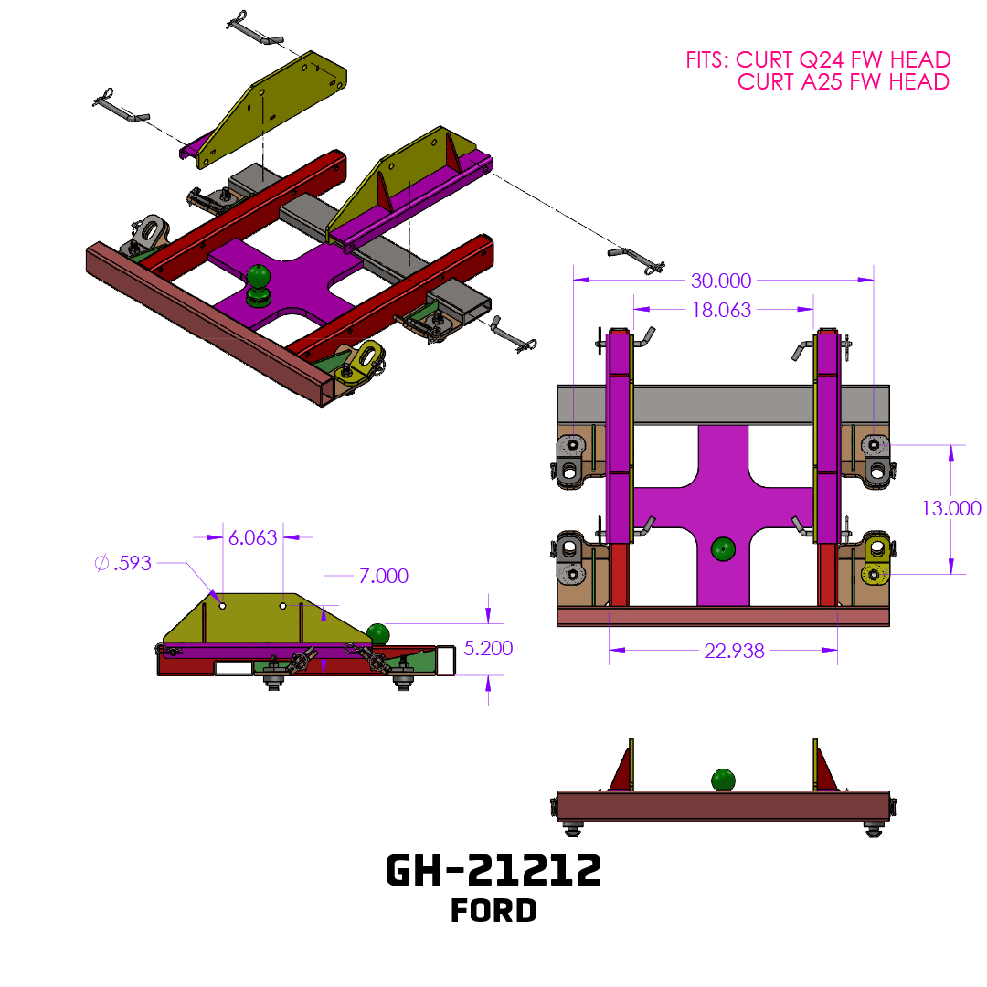 2017+ Powerstroke Advantage OEM Puck Mount Combo Hitch (GH-21212)-Gooseneck Hitch-Gen-Y Hitch-Dirty Diesel Customs