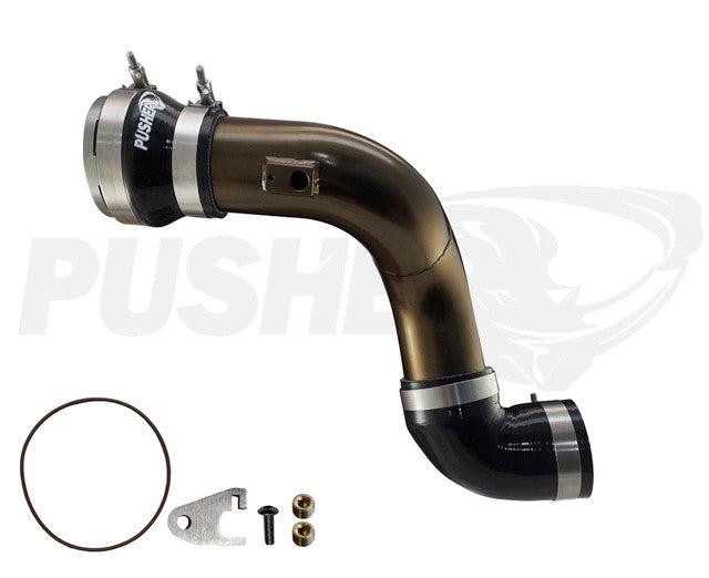2017+ Powerstroke HD 3" Cold Side Charge Tube w/ Throttle Valve Adapter (PFP17XXBTA)-Intercooler Piping-Pusher-Dirty Diesel Customs