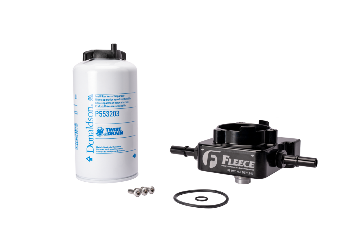 2020-2024 Duramax Fuel Filter Upgrade Kit (FPE-L5P-FFBA-20)-Fuel Filter Adapter-Fleece Performance-Dirty Diesel Customs