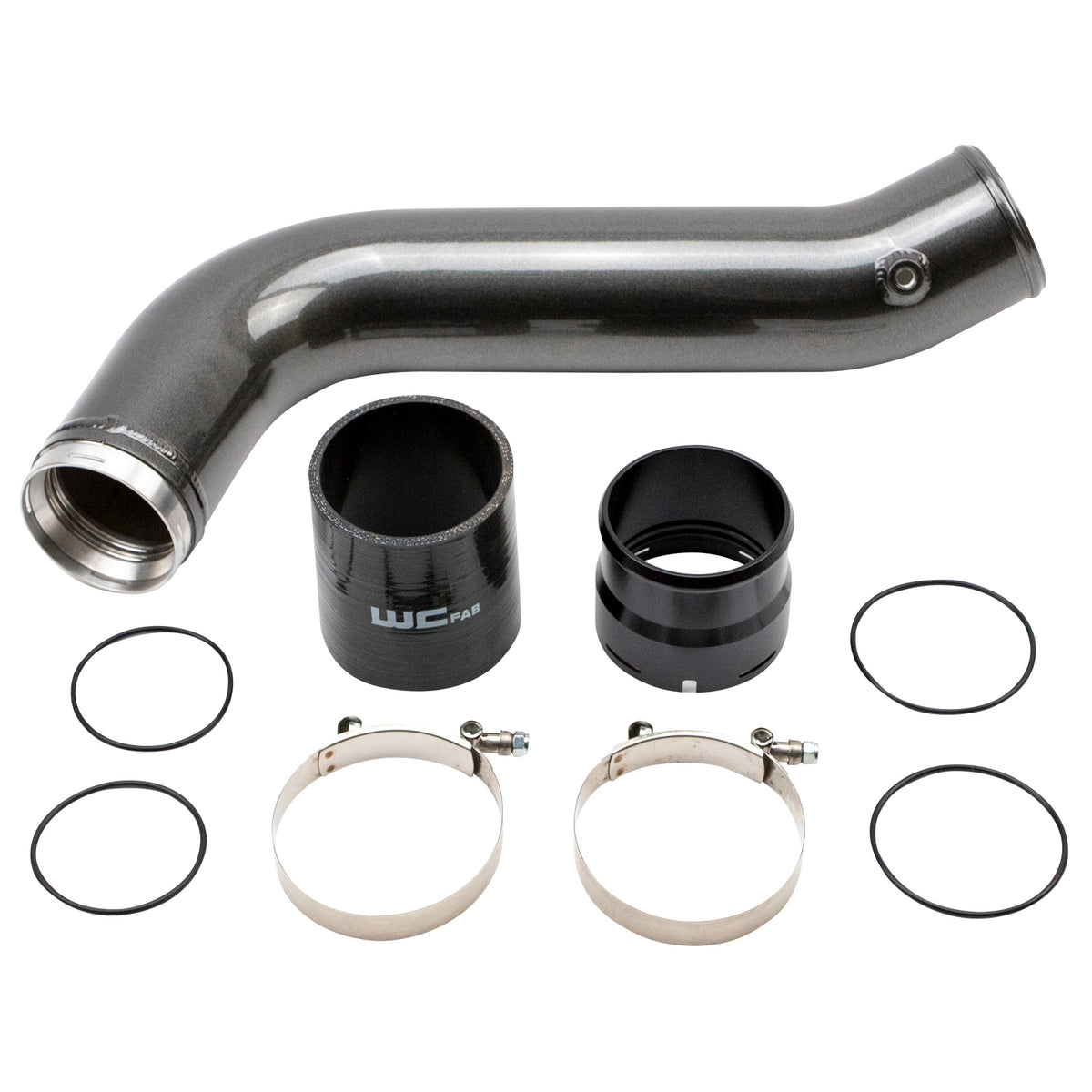 2020-2026 Duramax 3.5" Passenger Side Intercooler Pipe Kit (WCF100381) - WC Fab Grey (Kingsport Grey)