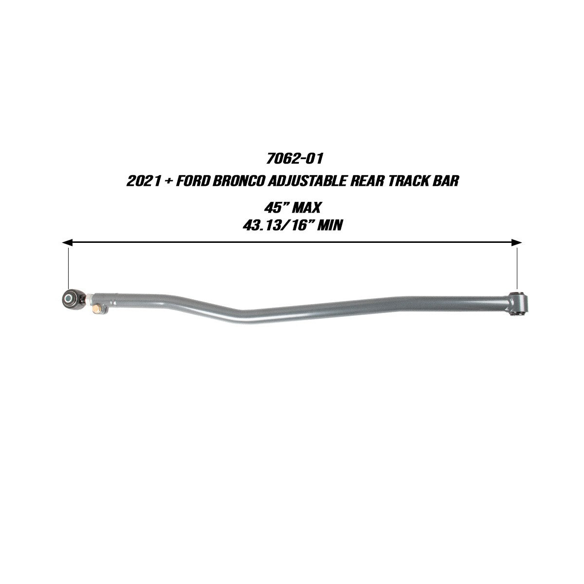 2021+ Bronco Adjustable Rear Track Bar (7062-01)-Track Bar-Synergy MFG-Dirty Diesel Customs