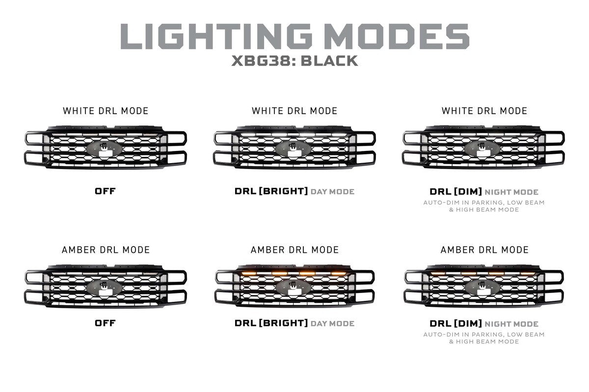 2023+ Powerstroke XBG LED DRL Black Grille (XBG38)