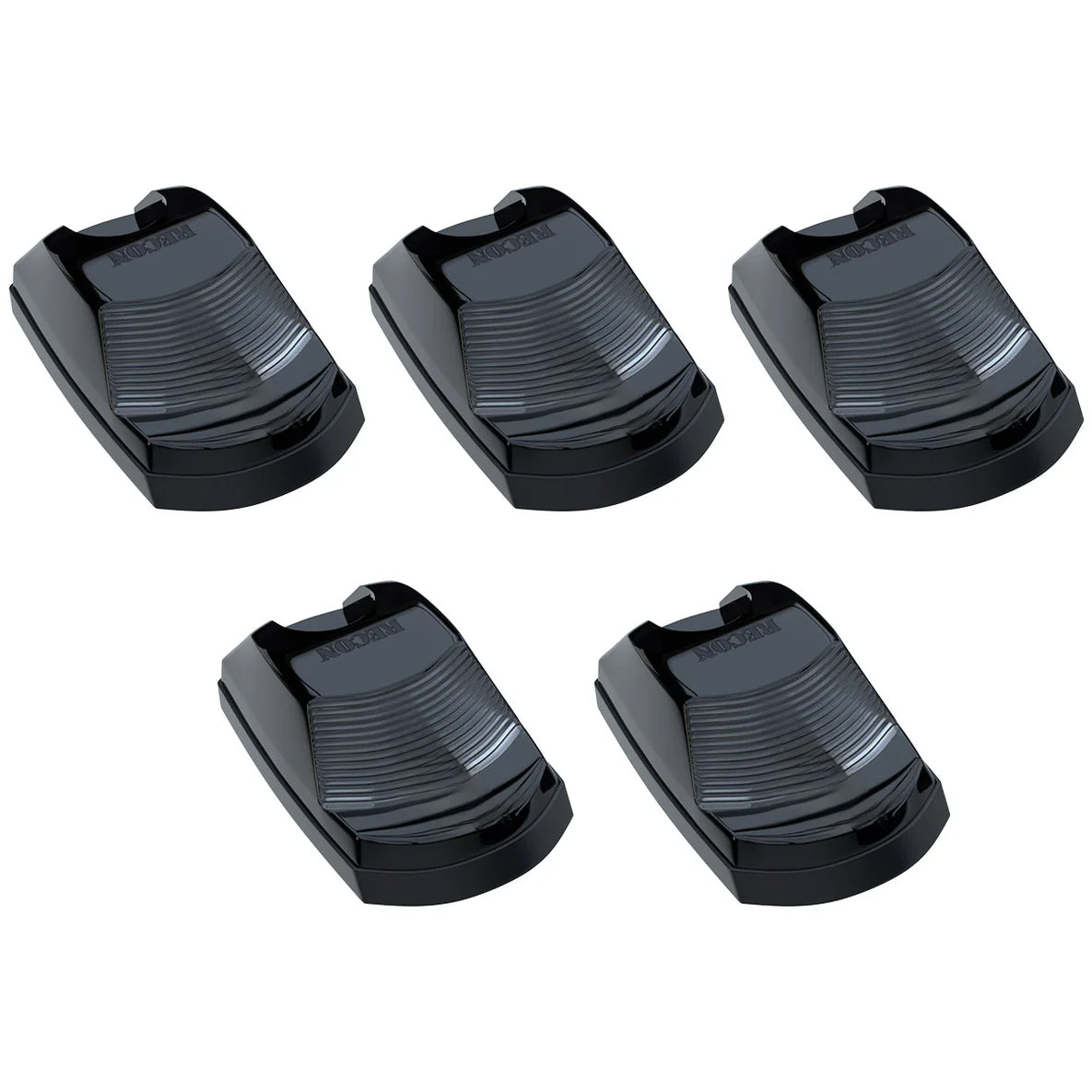 2017-2022 Powerstroke Smoked Lens 5-PC Cab Roof Light Set 2-Way Front & Rear White LED (264343BKHPWH)