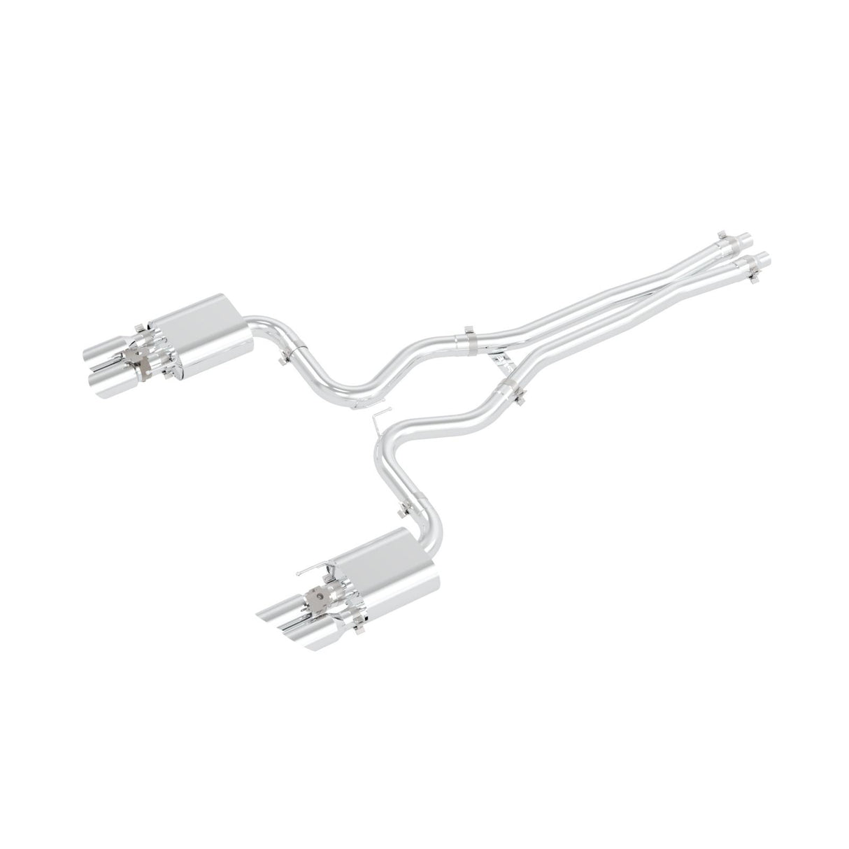 2018-2023 Ford Exh Cat-Back w/Active tips and X-pipe - Raw/Pol (317660030)