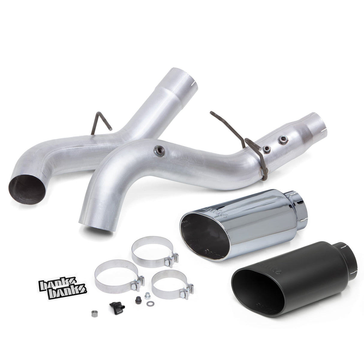 Banks Monster Exhaust 48910 tip finishes - Chrome polished stainless and Cerakote matte black