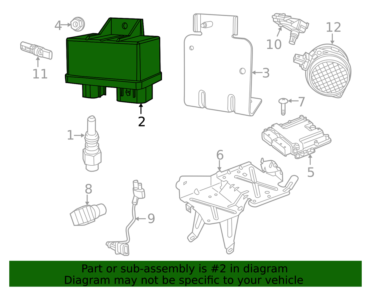 2014-2023 EcoDiesel Glow Plug Relay (68282916AA) view 5