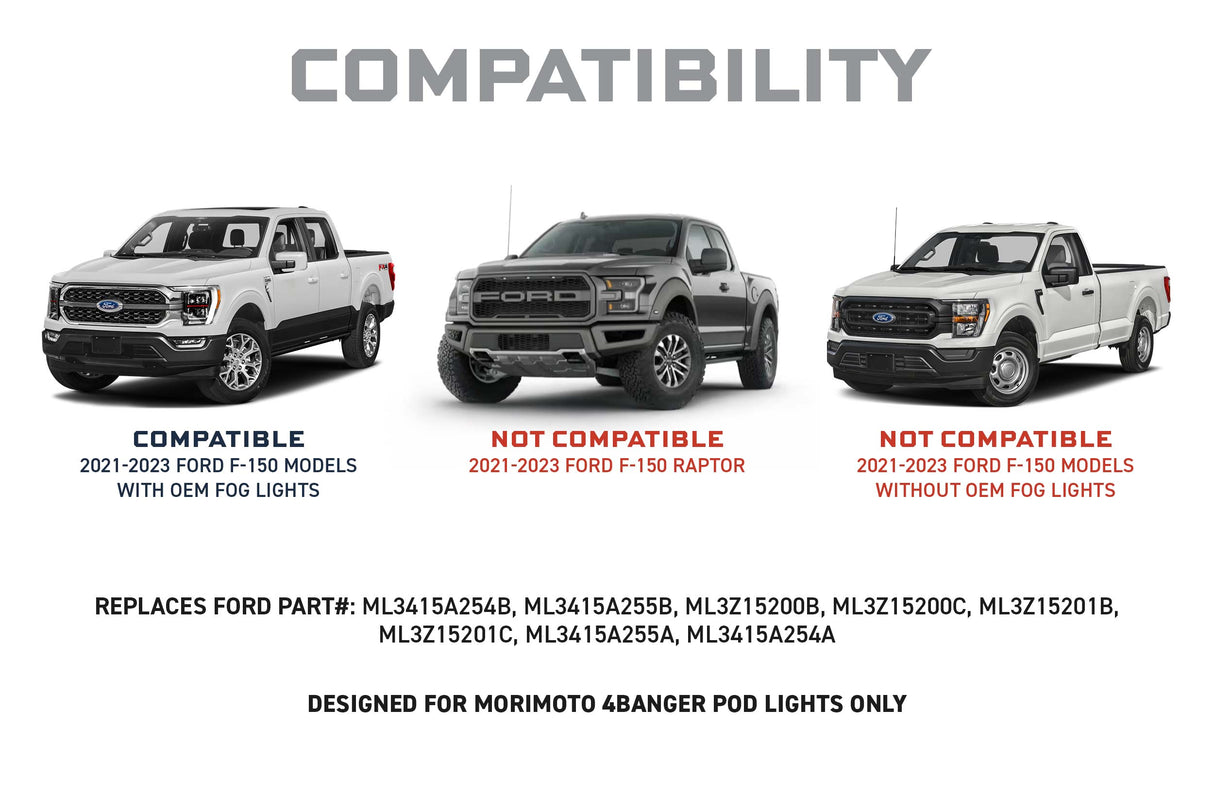 2021-2023 Ford F-150 Morimoto 4Banger Fog Brackets (BAF071)