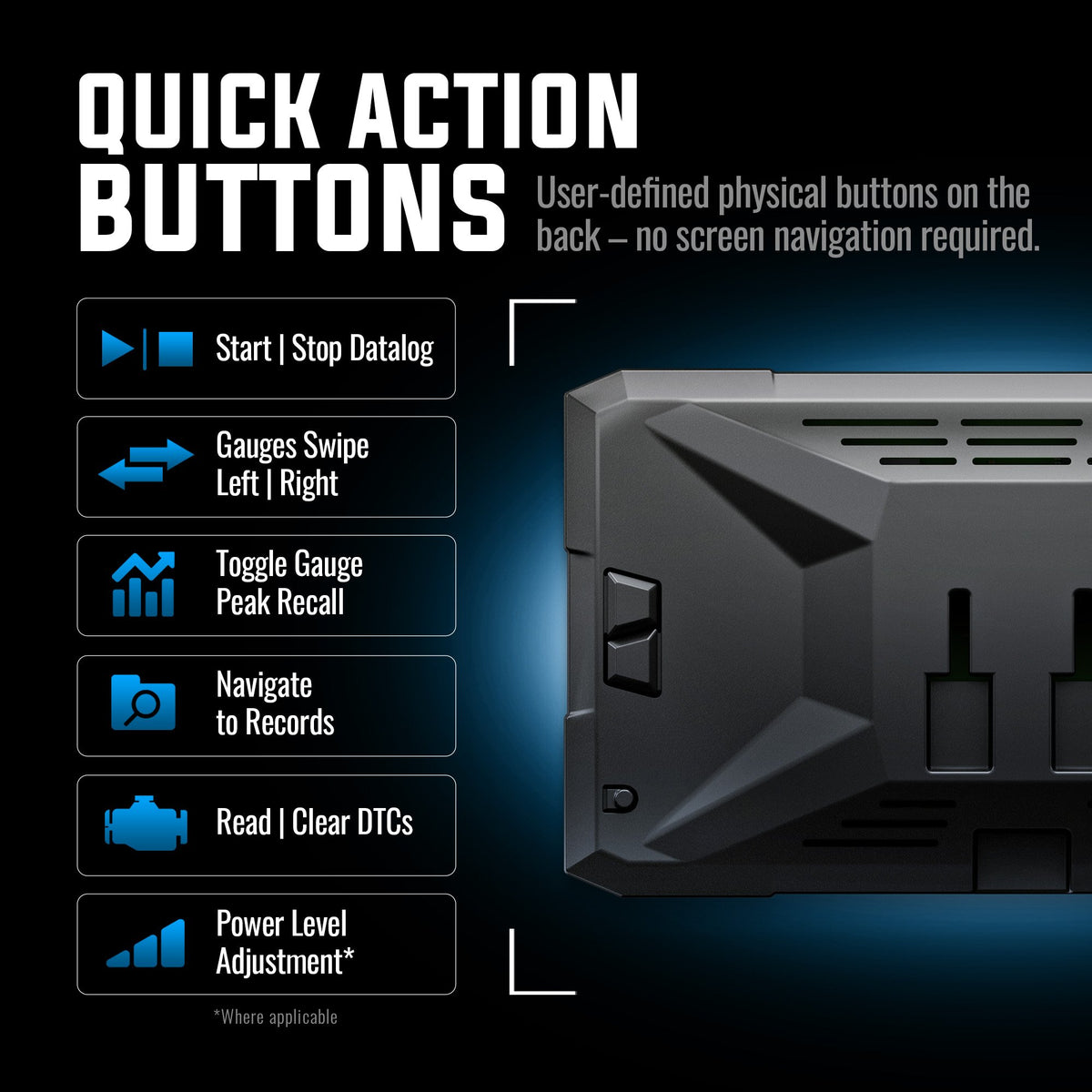 Edge Insight CTS4 quick action physical buttons